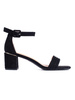 Suede Black Block Heel Sandals