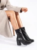 Sergio Leone Black Chunky Heel Ankle Boots