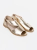 Golden Women's Sandals with Cutouts