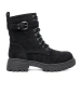 Black Worker Boots with Buckle and Lacing