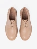 Beige Lace-up Loafers on Platform