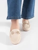 Beige wedge loafers