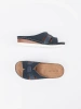 Comfortable flip-flops on low heels blue