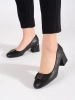 Black block heel pumps