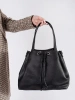 Black bucket bag