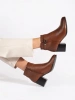 Warm Brown Ankle Boots with a Block Heel by Sergio Leone