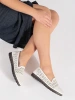 White perforated lace-up shoes