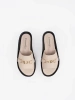Light Beige Women's Mules with Chain