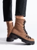 Suede Lace-Up Boots in Brown Vinceza