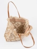 Beige shoulder beach bag