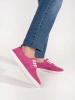 Pink perforated leather sneakers