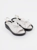 White wedge sandals with leather insole