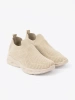 Light beige slip-on shoes made of breathable material