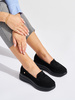 Suede Black Loafers with Chunky Platform