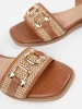 Brown sandals with leather insole