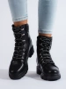 Lace-Up Black Ankle Boots