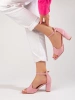 Pink Block Heel Sandals by W. Potocki