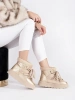 Light Beige Lace-Up Winter Boots with Chunky Soles