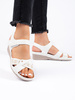 White Wedge Sandals with Velcro Fastening