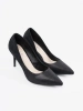 Black Suede Stiletto Pumps