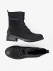 Trendy Black Worker Boots with Decorative Lacing
