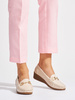 Beige Loafers with Buckle