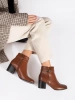 Warm Brown Ankle Boots with a Block Heel by Sergio Leone
