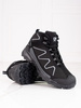 High Lace-Up Trekking Boots, Black and Gray