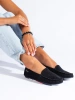 Women's Black Perforated Loafers