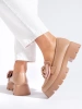 Beige Bow Loafers