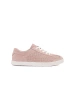 Light pink perforated natural leather sneakers
