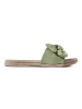 Green Bow Slide Sandals