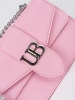 Pink small shoulder bag with silver chain