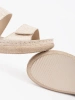 Beige women's sandals with velcro straps