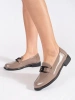 Warm Beige Leather-Lined Loafers