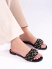Chic Black Chain Slide Sandals