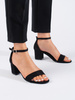 Black Suede Block Heel Sandals