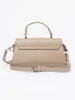 Beige small shoulder bag with a handle
