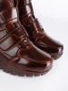 Warm and Cozy Brown Winter Boots with Velcro