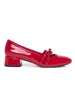 Glossy Red Low-Heel Court Shoes