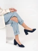 Navy Blue Suede Pumps Sergio Leone