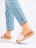 Pink Vinceza espadrille slides with thick soles