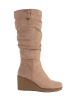 Women’s Beige Suede Knee-High Boots