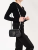 Black small shoulder bag with silver chain