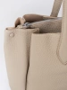 Beige faux leather shopper bag