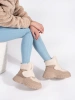 Cozy Beige Platform Snow Boots with Faux Shearling Trim