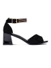 Black Low Block Heel Sandals