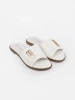 Women's white flat sandals