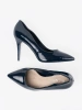 Navy blue patent stiletto pumps