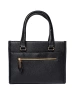 Black handbag with decorative zipper